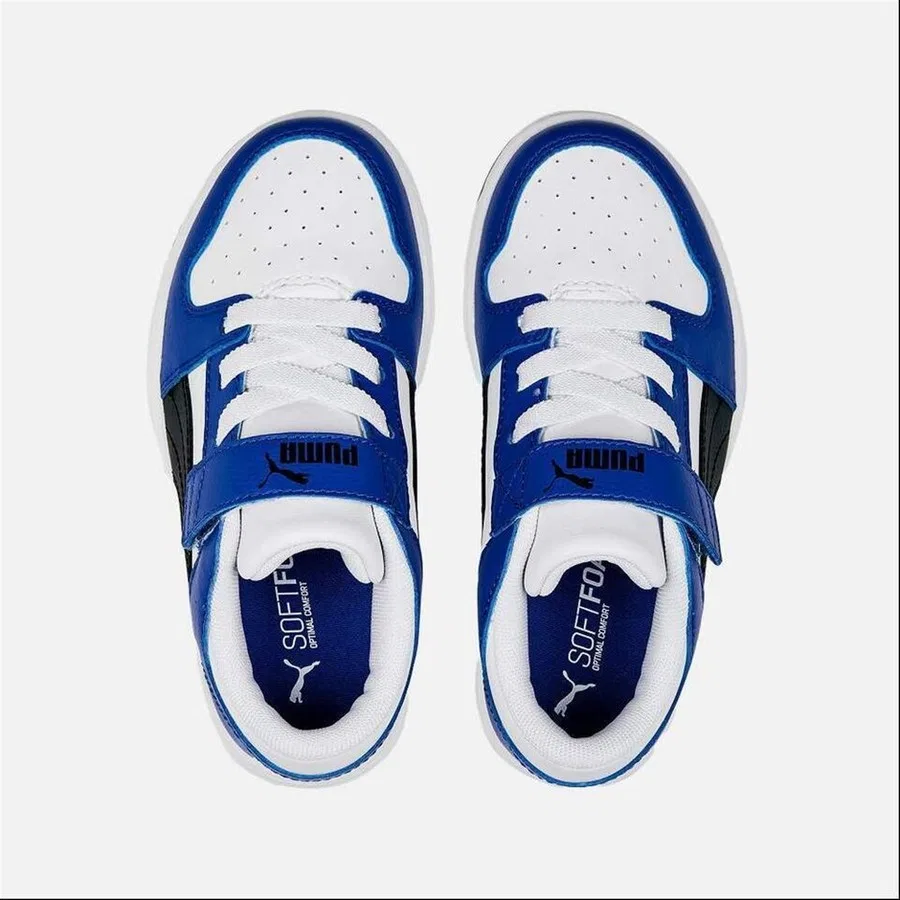 Детские спортивные кроссовки с закрытым носком Puma PM Rebound Layup Lo SL V PS, Белый — фото 4