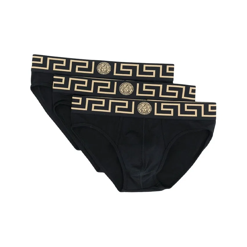 Мужские трусы-боксеры комплект из 3 штук VERSACE, Black