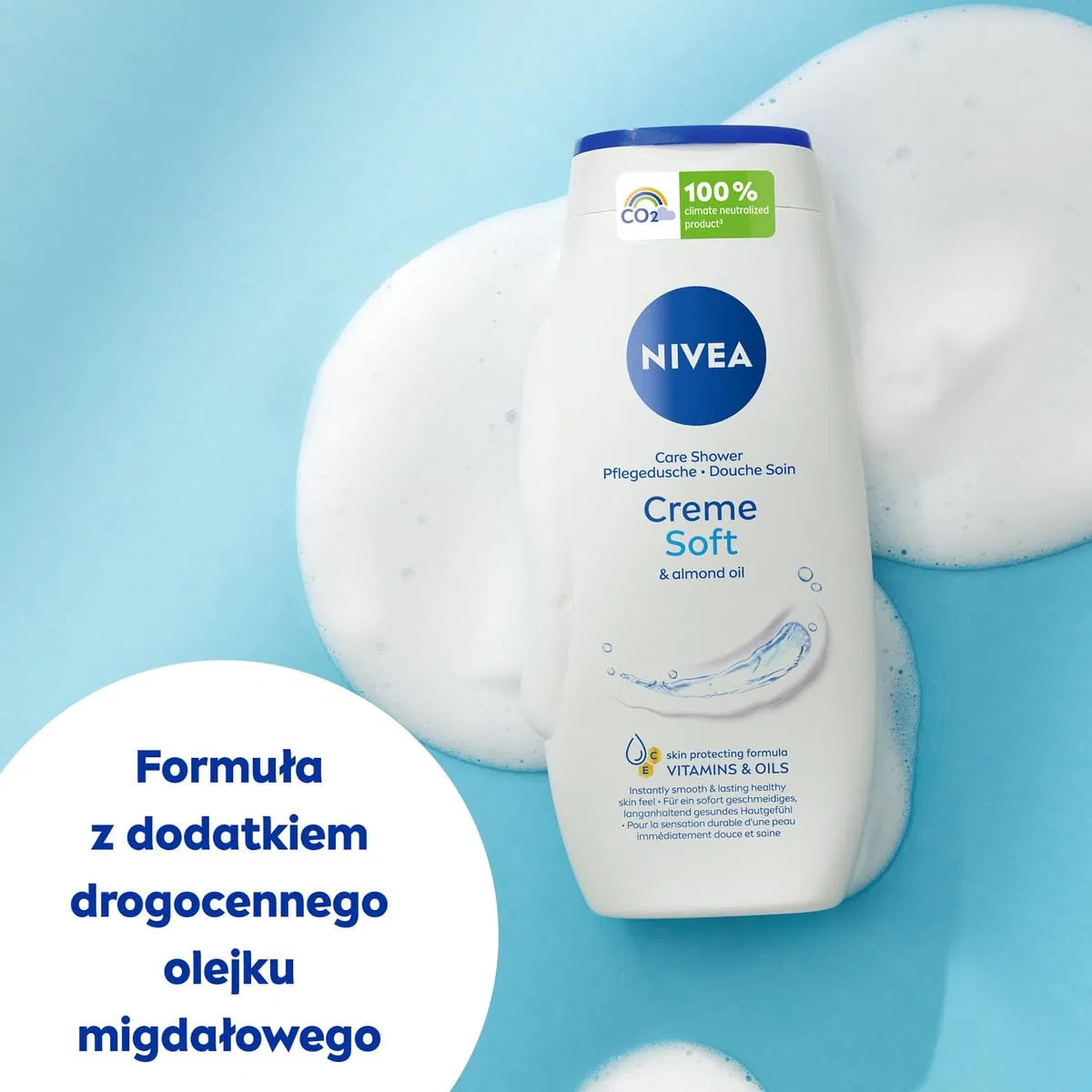 Гель для душа кремовый с миндальным маслом NIVEA Cream Soft, 2x250 мл, Белый — фото 4
