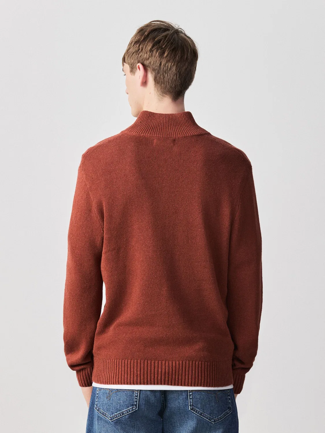 Джемпер с четверть-застежкой, Regular Fit Next, Красный — фото 3