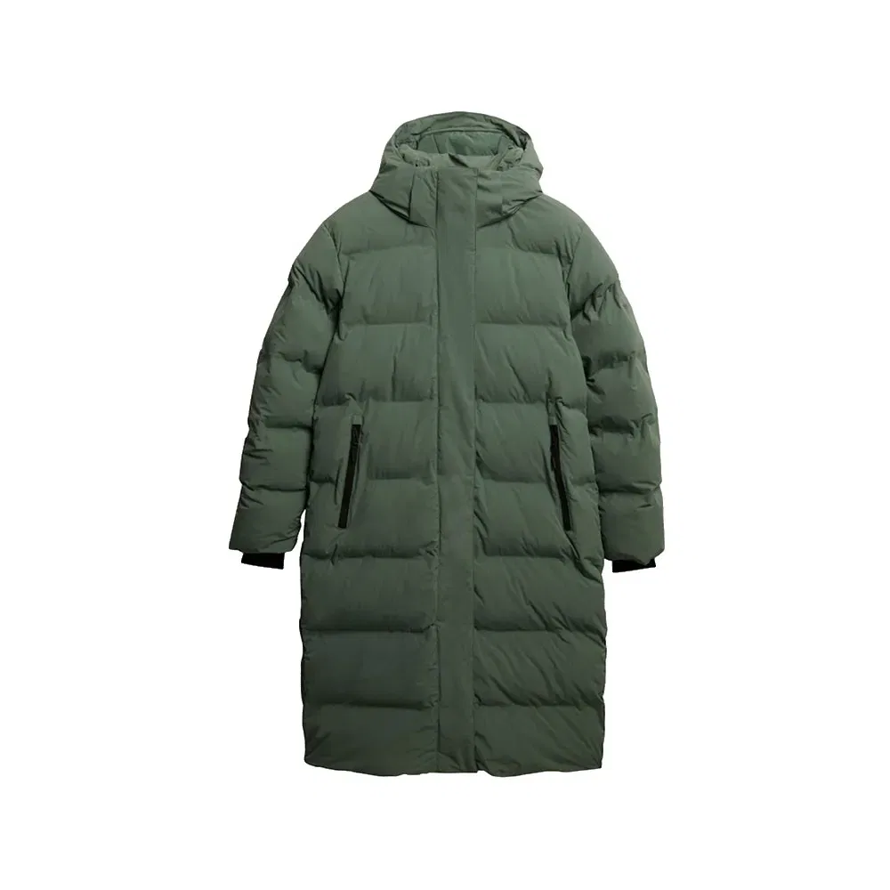 Женское удлиненное стеганое пальто-пуховик Superdry, Green