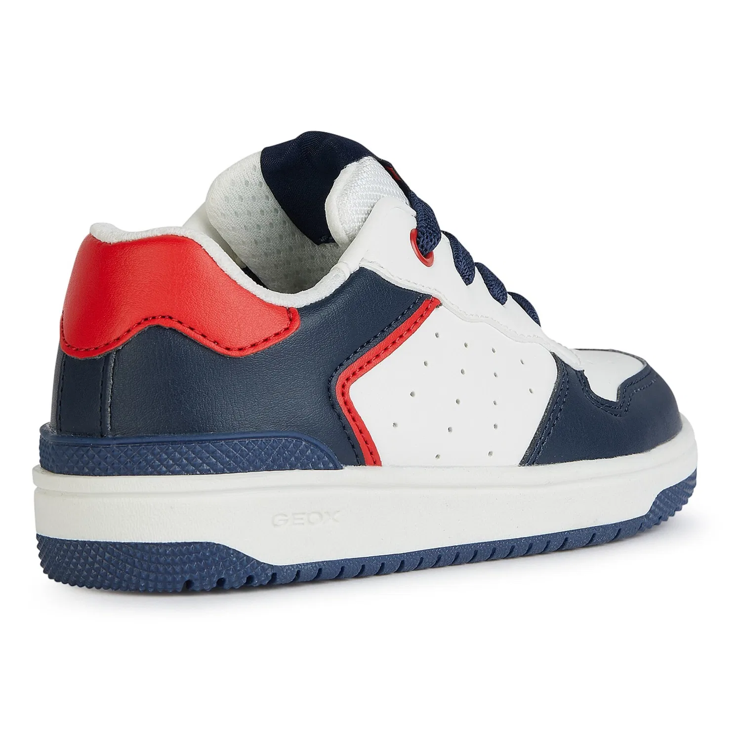 Детские кроссовки ретро Geox, White/Navy/Red — фото 2