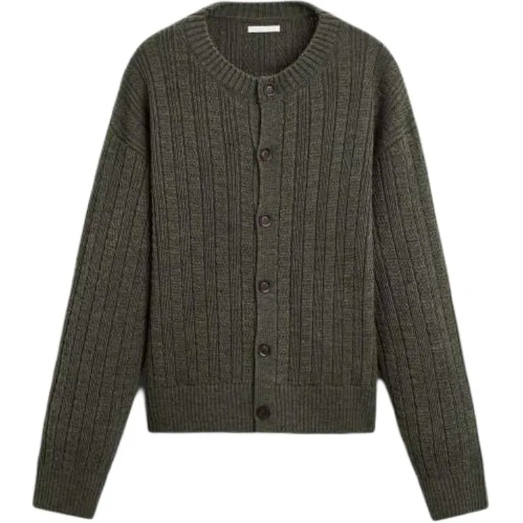 Мужской кардиган с круглым вырезом Khaki ZARA