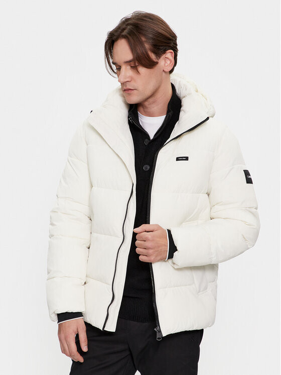 

Пуховик стандартного кроя Calvin Klein, экрю, Белый, Пуховик стандартного кроя Calvin Klein, экрю