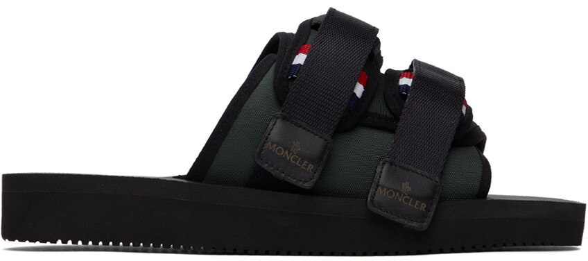 

Хаки и черные сандалии Slideworks Moncler