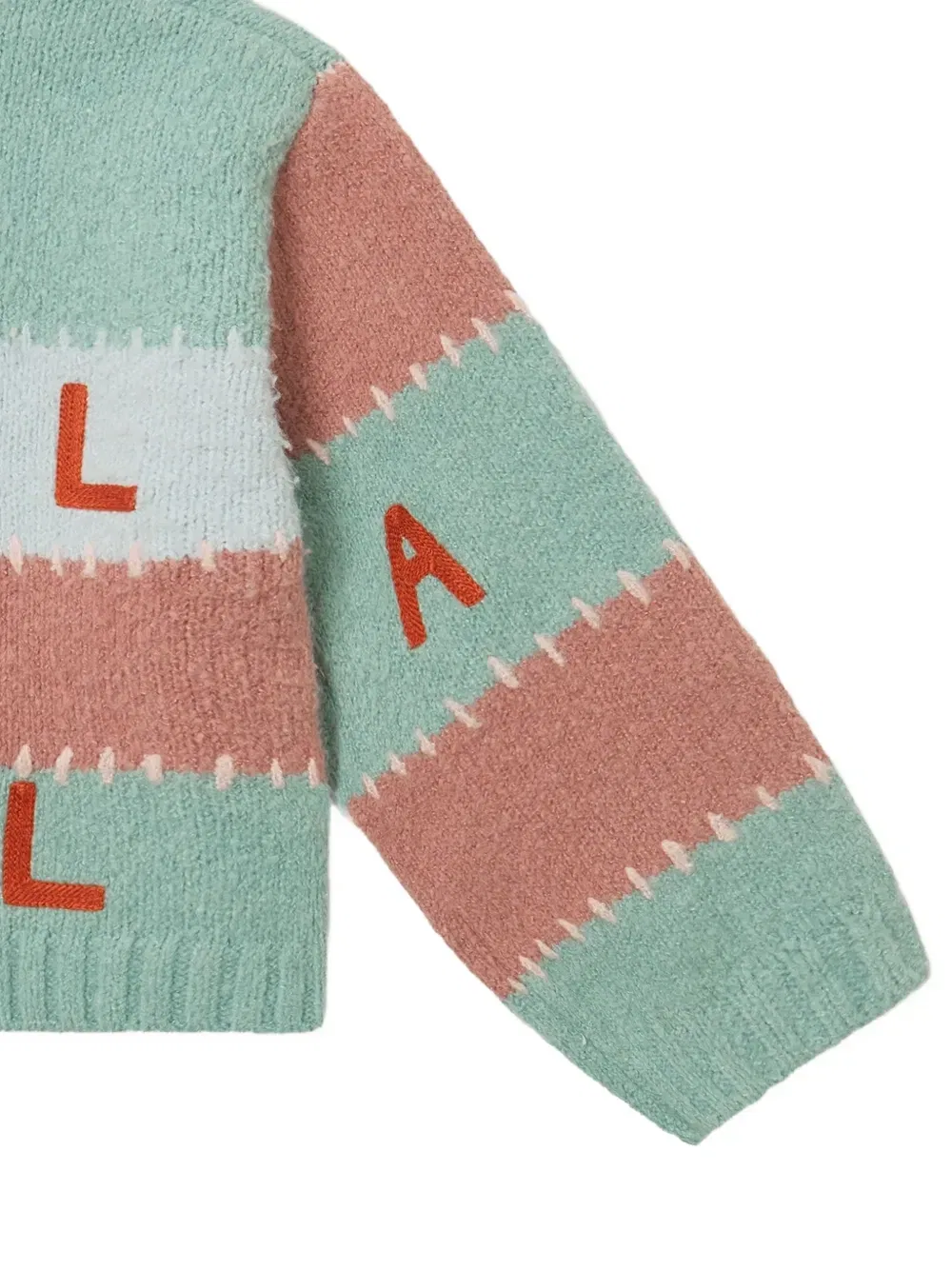 Свитшот с логотипом-интарсией в стиле пэчворк Stella McCartney Kids, зеленый — фото 4