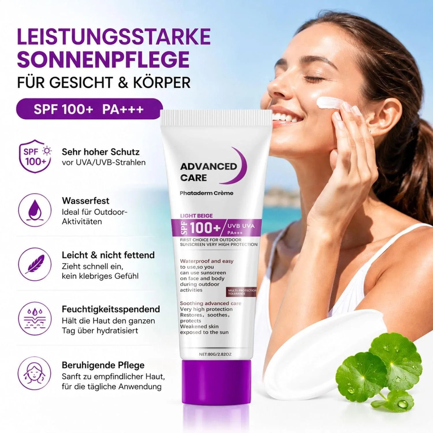 Солнцезащитный крем для лица и тела SPF 100, SNOCKOO, 80 г — фото 2