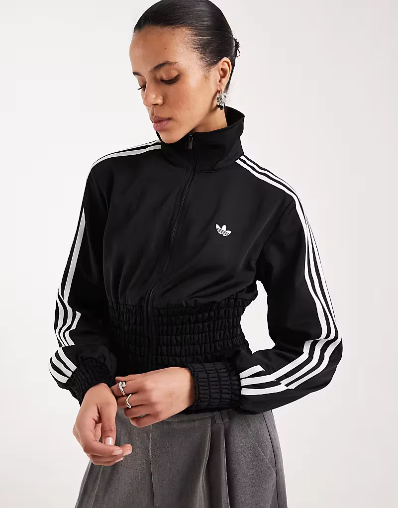 Спортивная куртка Adidas Originals Firebird с присборенной резинкой, черный