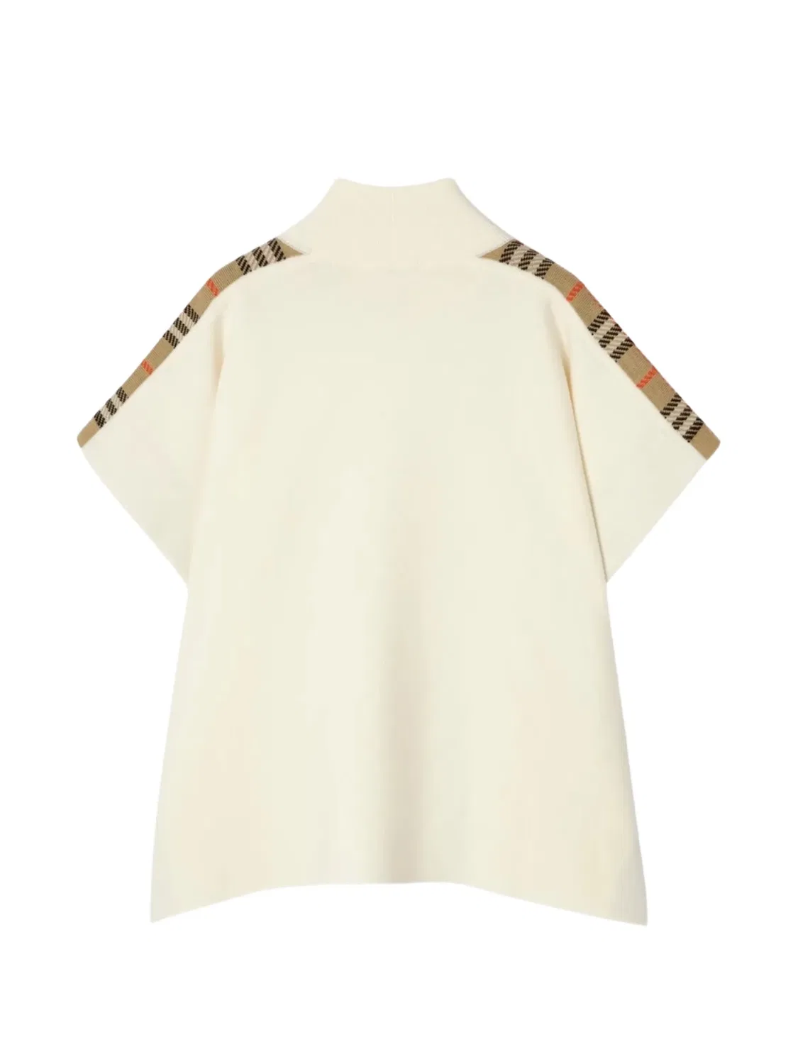 Кейп на молнии с отделкой в клетку Burberry Kids, белый — фото 2