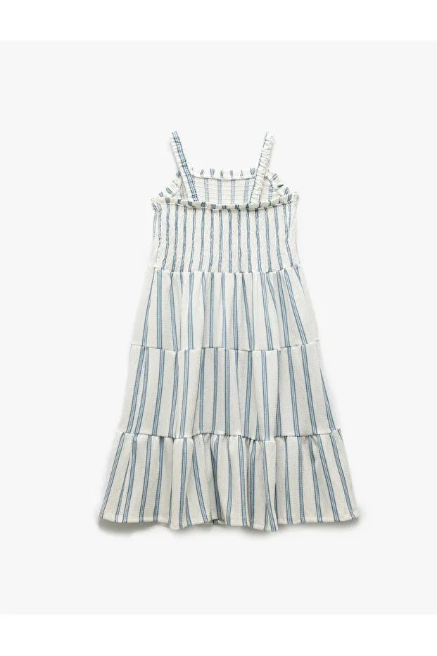 Детское платье-трапеция для девочек без рукавов Koton, Blue Striped — фото 2