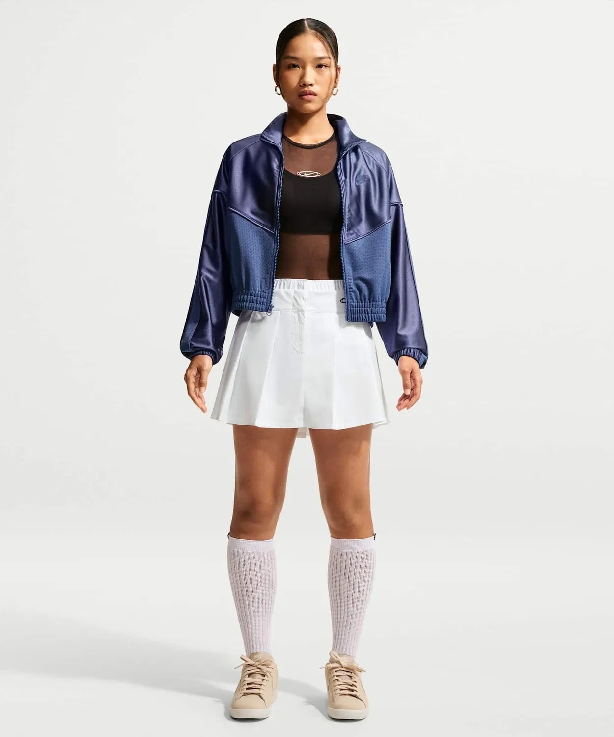 Женская мини-юбка в складку с принтом Nike Sportswear, White