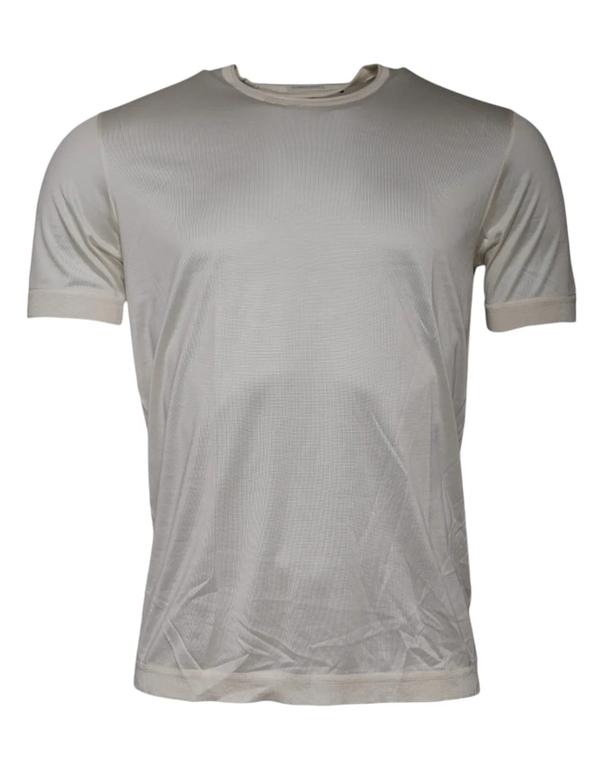 Мужская футболка с коротким рукавом Off White Silk Crew Neck Short Sleeve T-shirt Dolce & Gabbana, Off White — фото 2