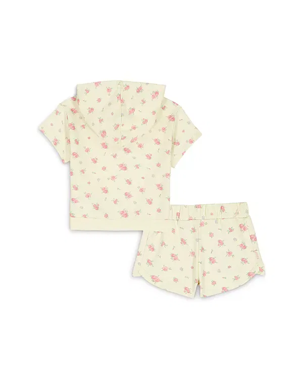 Детский комплект из худи и шорт с принтом French Terry Juicy Couture, Soft Yellow — фото 2