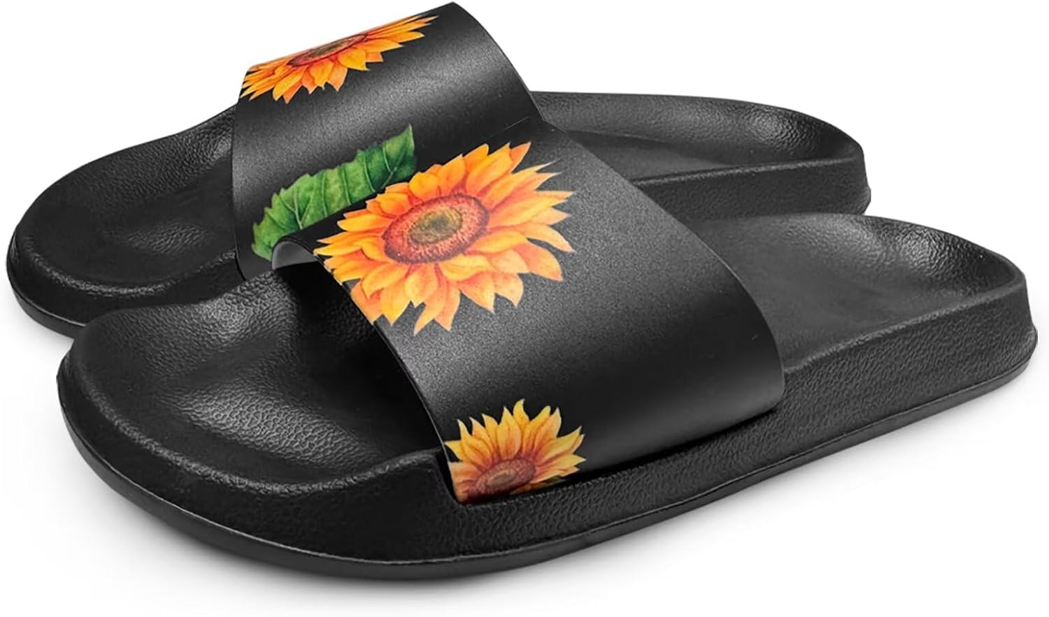 

Тапочки Hsaiyjsp Pineapple для женщин и мужчин с поддержкой свода стопы, плоские сандалии, нескользящие, для дома, бассейна, душа, Sunflower