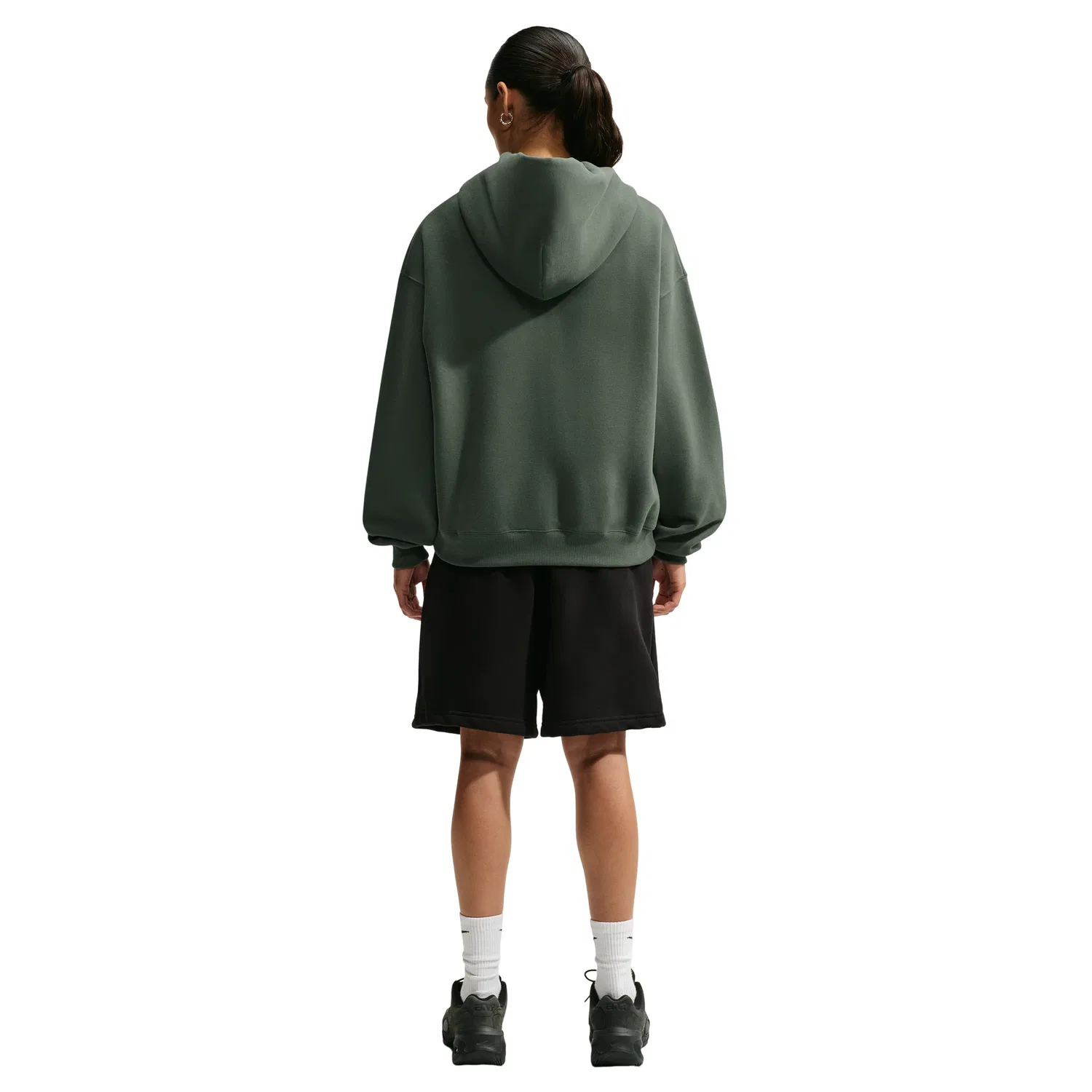 Женское худи Studio Fleece Medium Weight Oversized Full-Zip Hoodie 'Camo Green Sail' Nike, Camo Green/Sail — фото 4