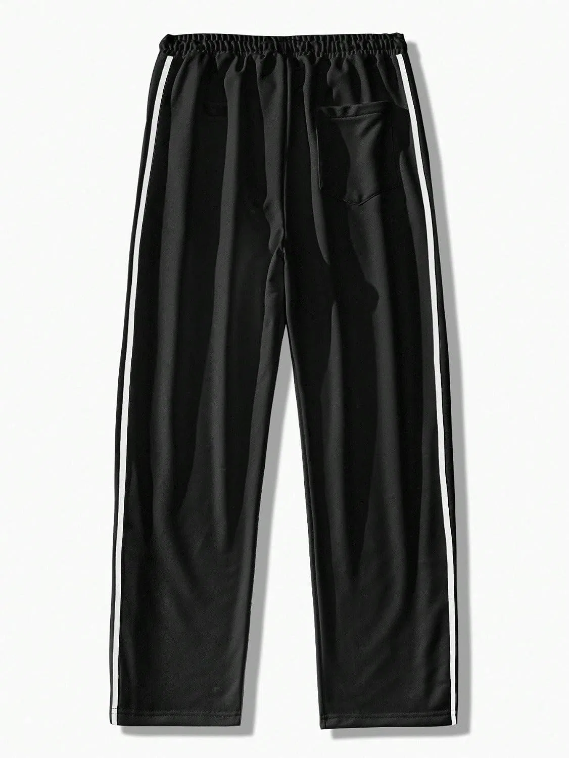 Мужские спортивные штаны на кулиске, Tape Button Side Drawstring Waist, чёрный — фото 3