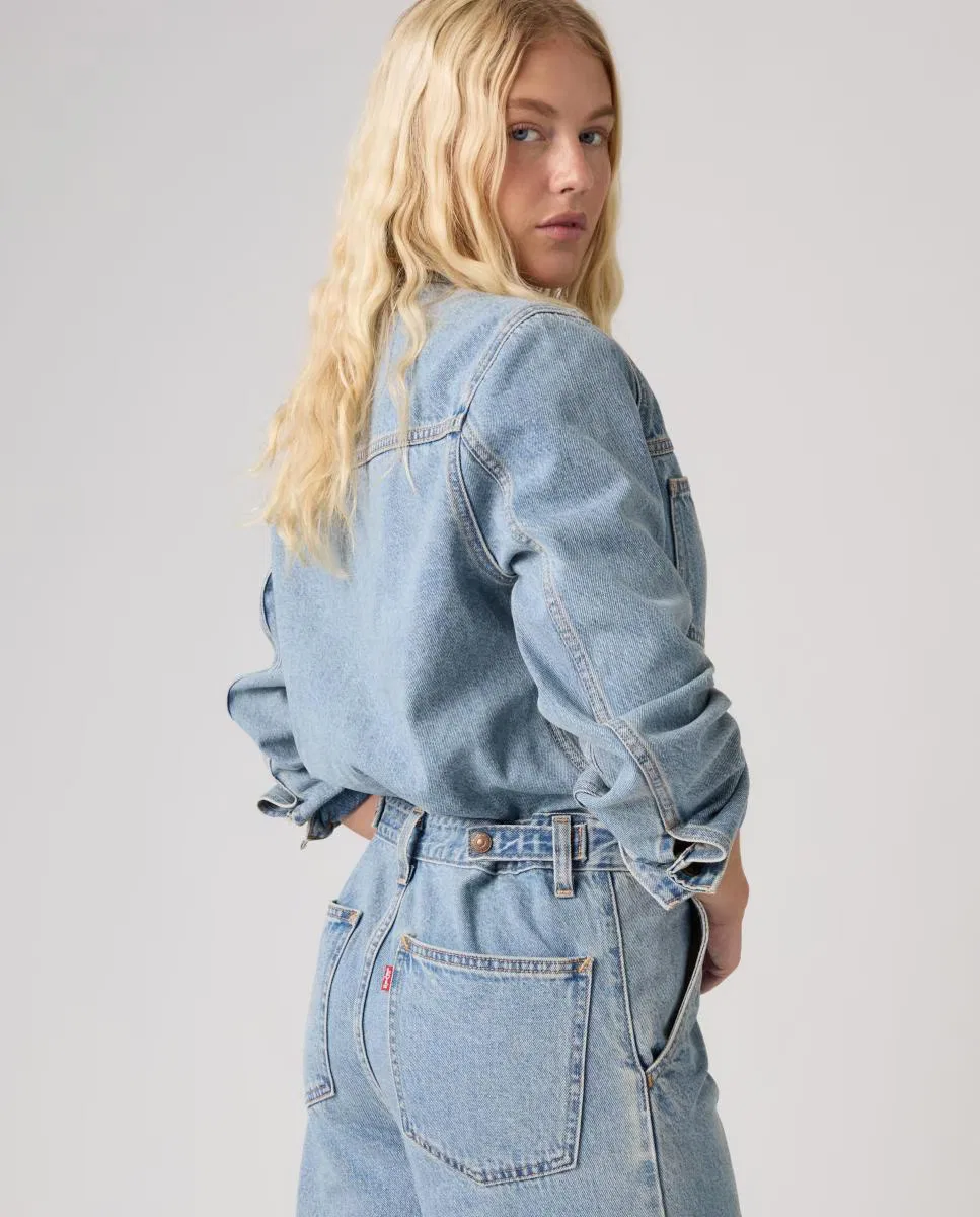 Женский джинсовый комбинезон с длинными рукавами - Levi's - светло-голубой — фото 3