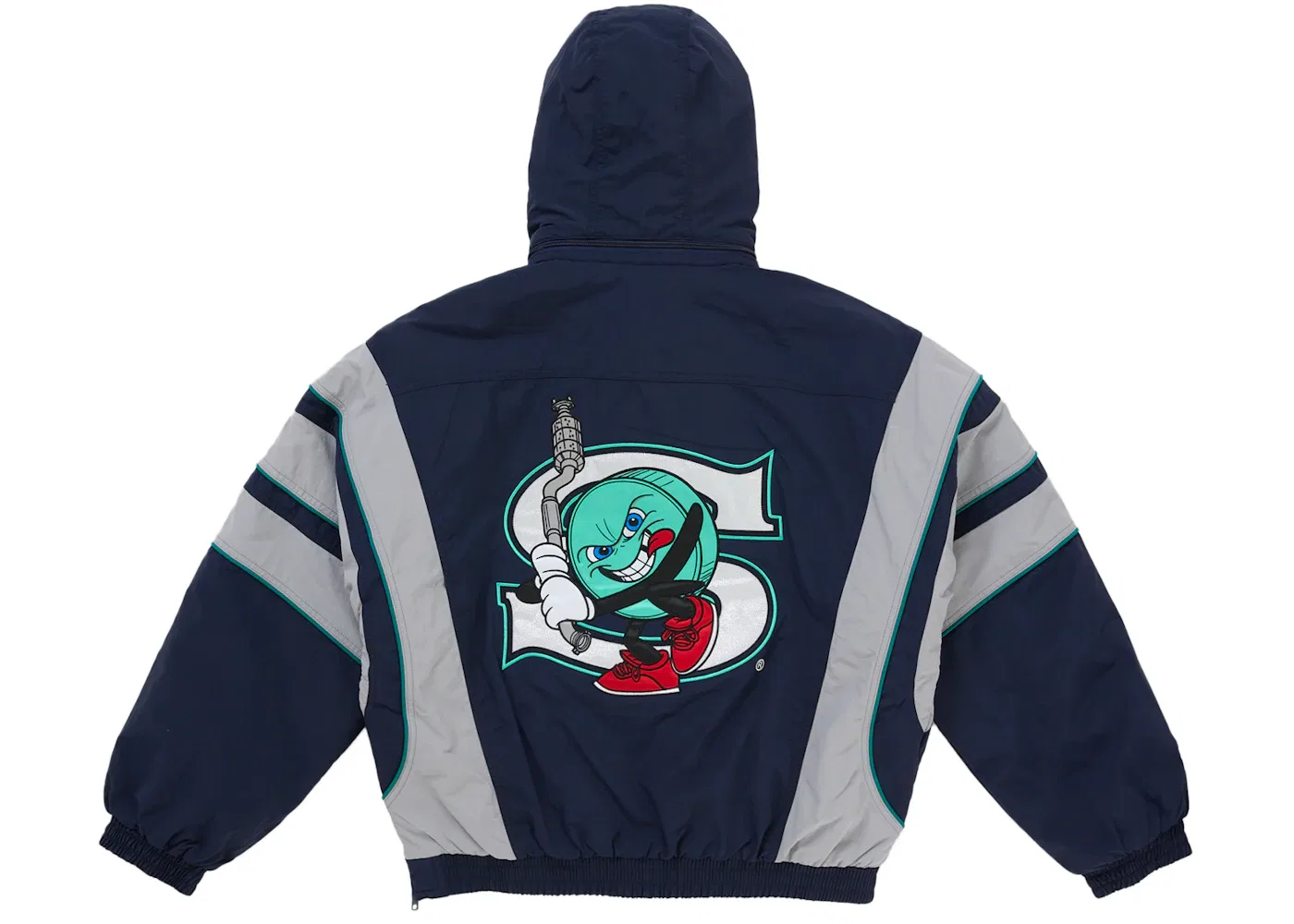 Мужская куртка с полузастежкой-молнией Supreme SALEM Half Zip Stadium Jacket, Navy — фото 4