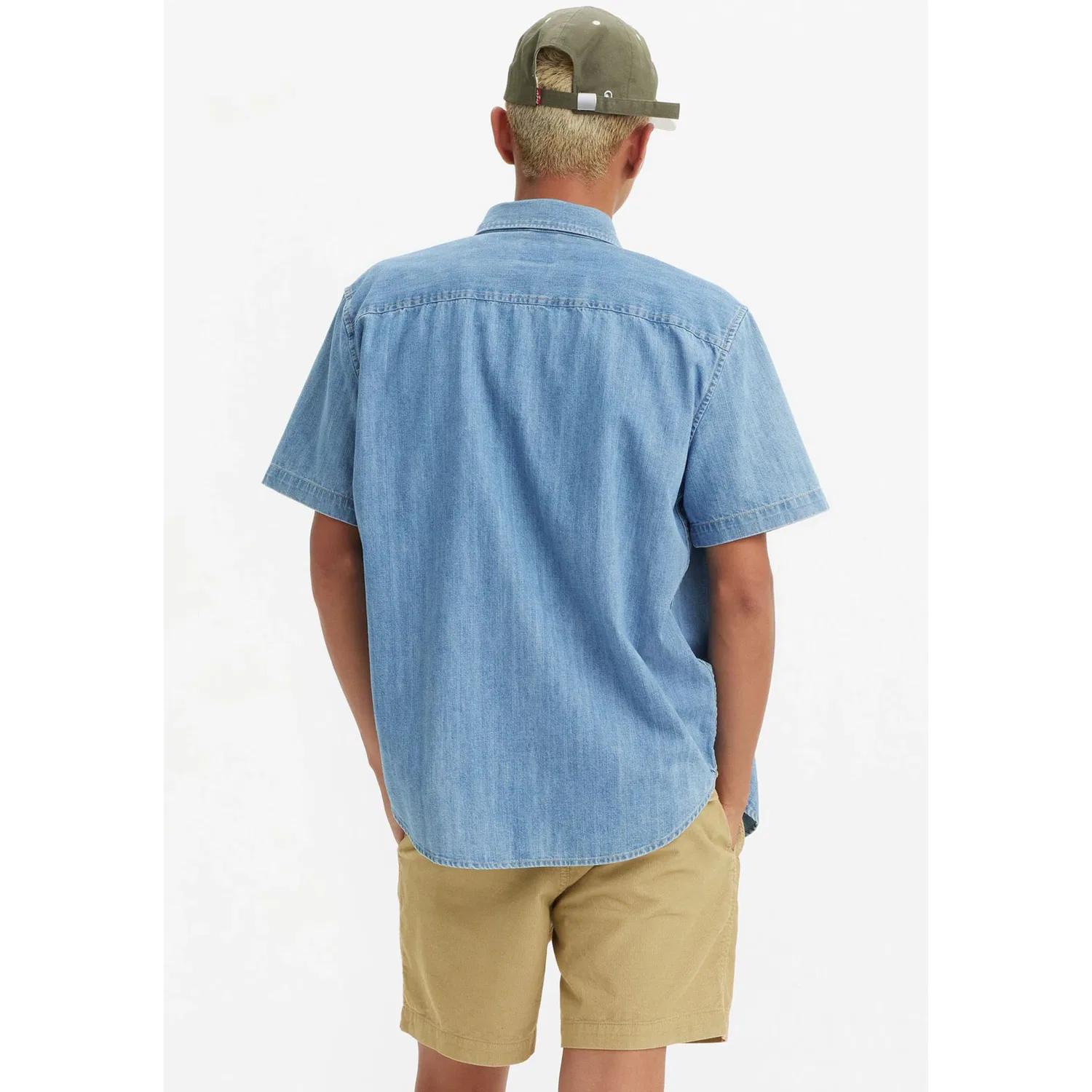 Мужская джинсовая рубашка с коротким рукавом Levi's, Medium Blue — фото 3