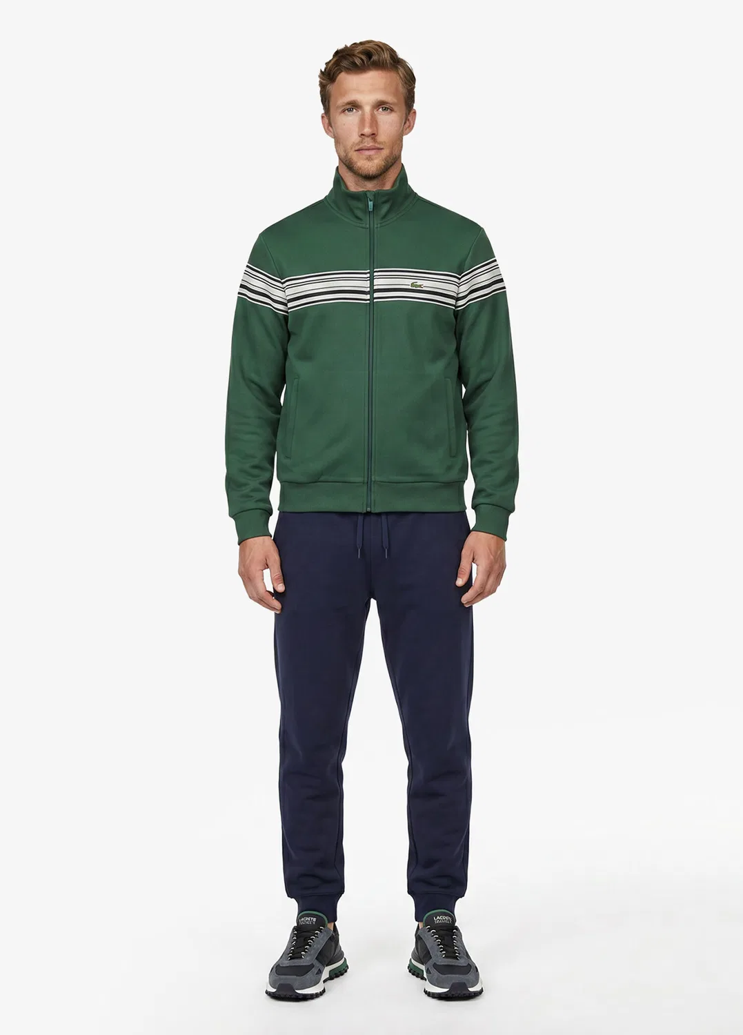 Свитшот Lacoste Color Block, зеленый — фото 3