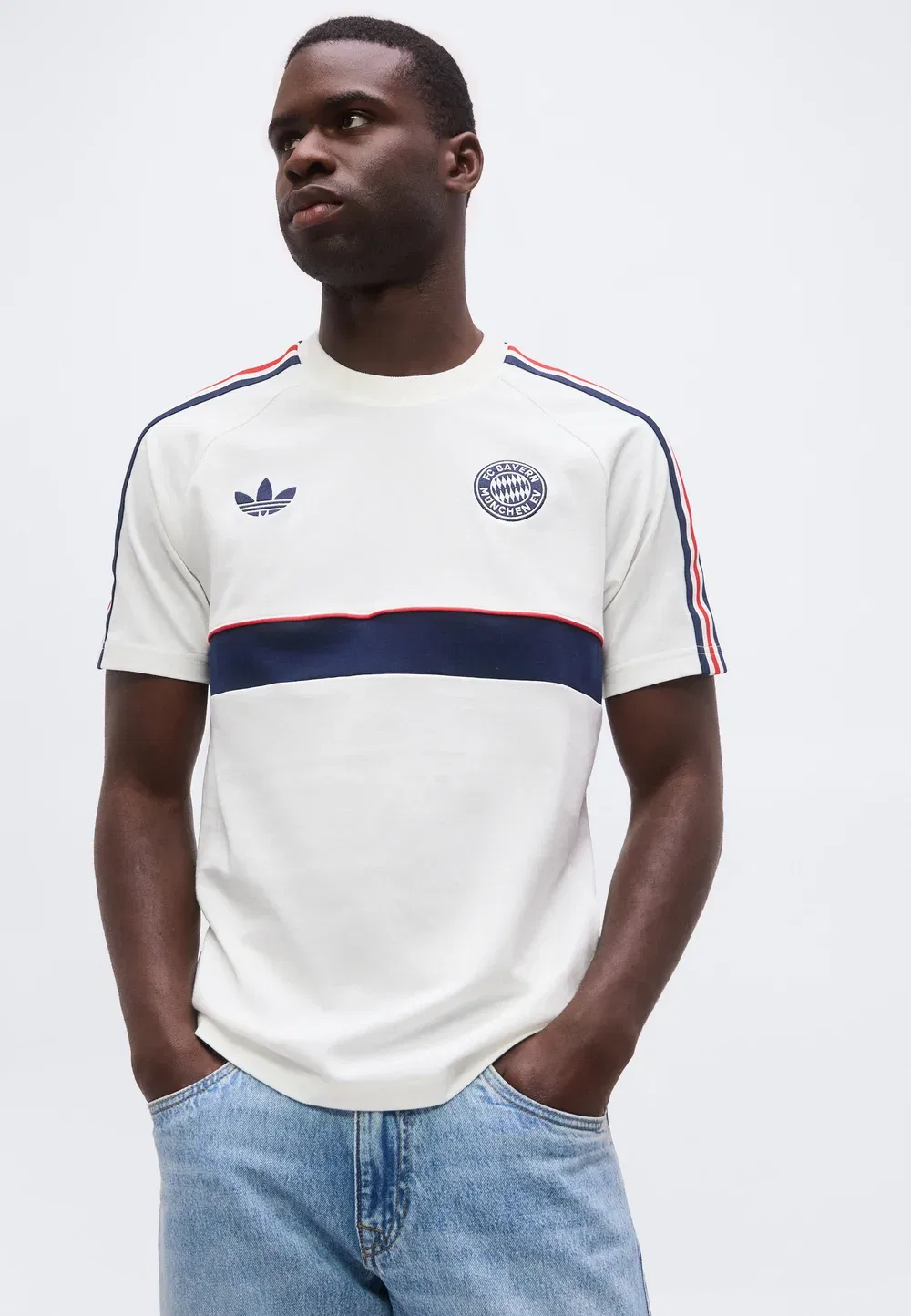 Футбольный клуб "Бавария Мюнхен" - клубная форма Adidas Originals, Core White/Night Indigo — фото 4