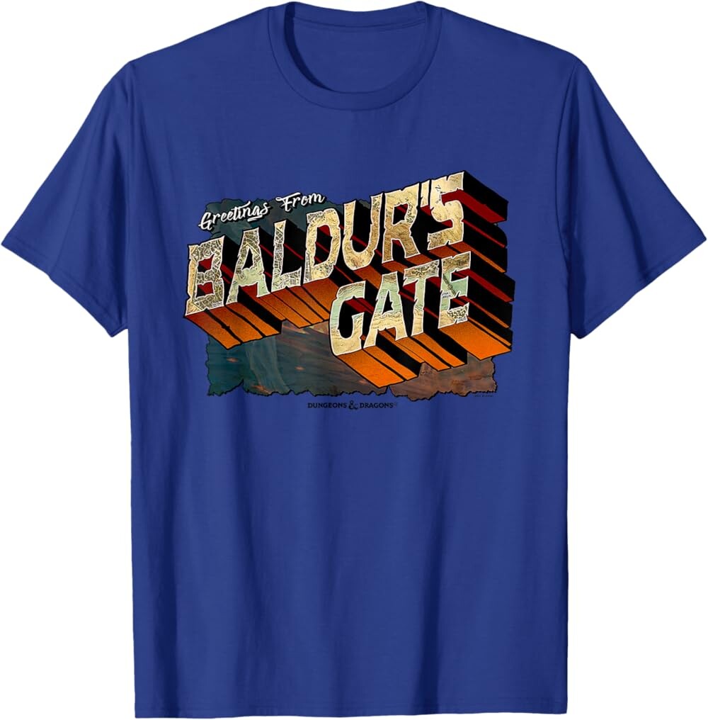 

Мужская футболка Dungeons & Dragons Greetings from Baldur's Gate, ярко-синий