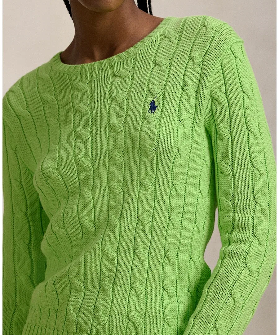 Свитер с воротником-гольф из хлопка с косами Polo Ralph Lauren, Bright Leaf — фото 3