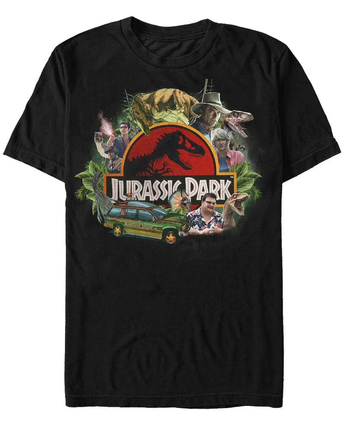 

Мужская футболка с коротким рукавом jurassic park с коллажем Fifth Sun, черный