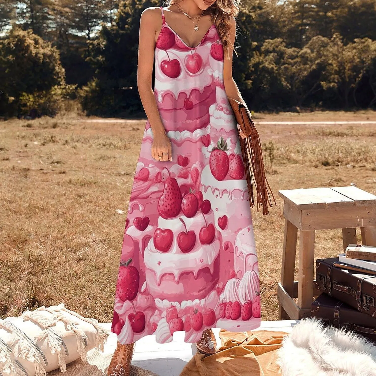Женское свободное платье на бретелях Pinkcakes, Style — фото 3
