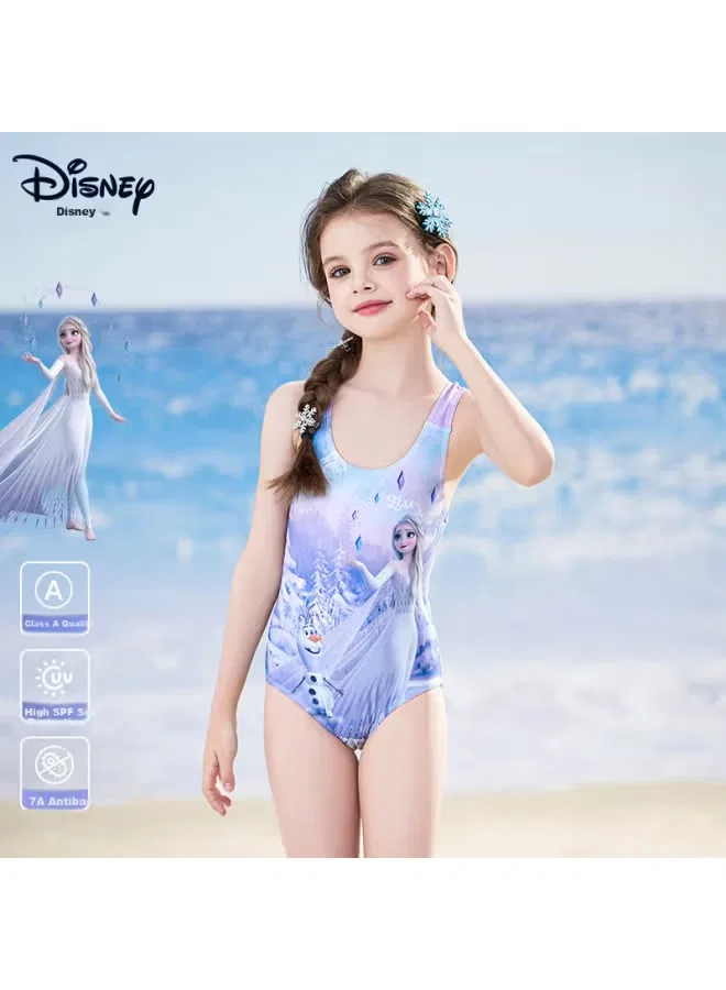 Купальник детский с принтом Эльза Disney, фиолетовый