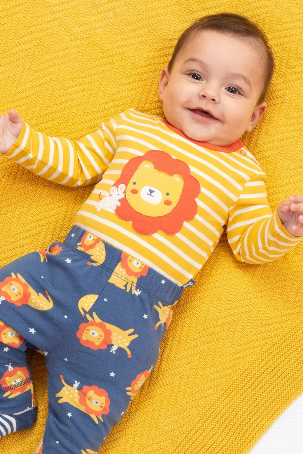Детский боди-комбинезон с принтом Baby Lion and Mouse, Kite, Yellow — фото 2