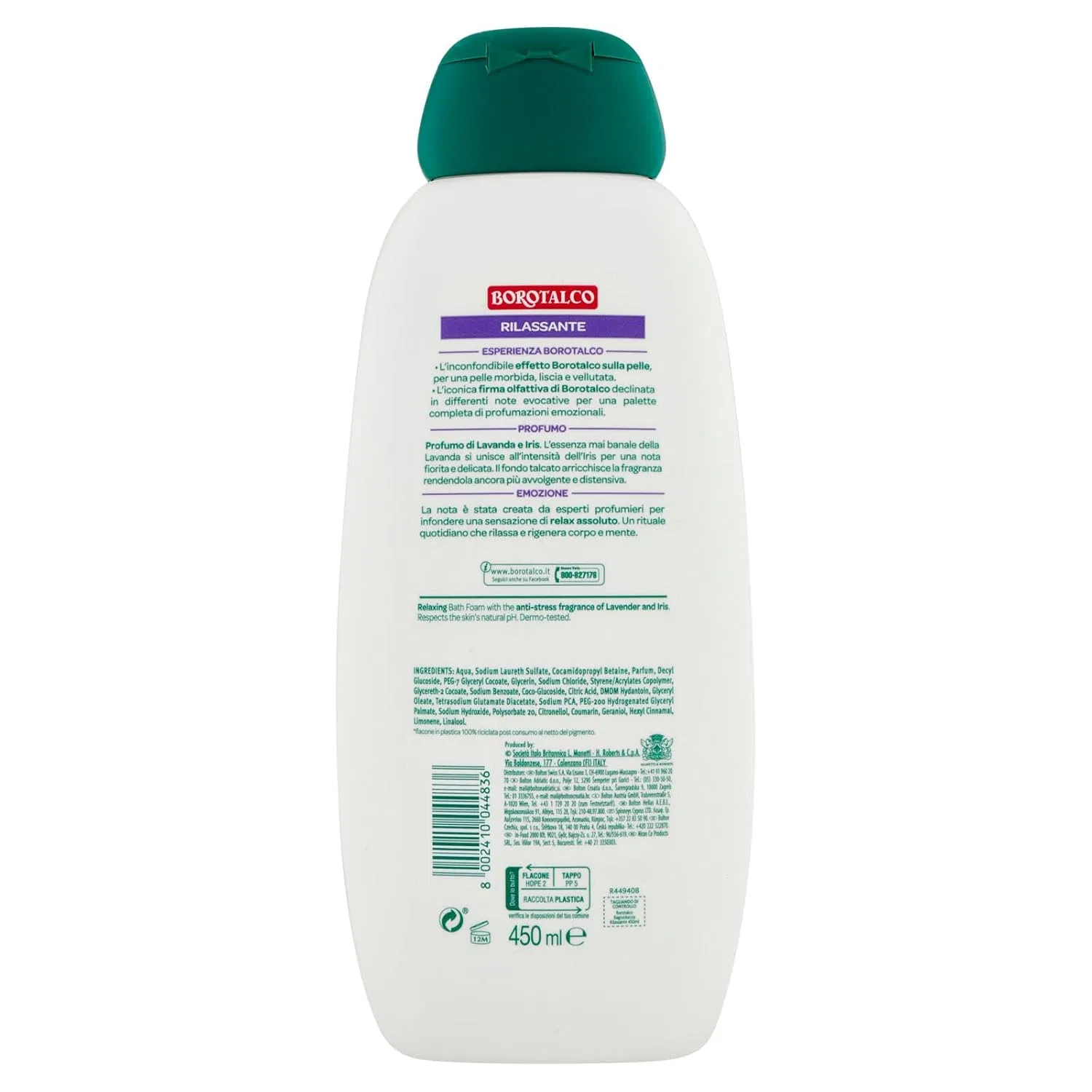 Гель для душа Relaxing Shower Gel, Borotalco, 4 x 450 мл, Lavender and Iris Beni Culinari — фото 2