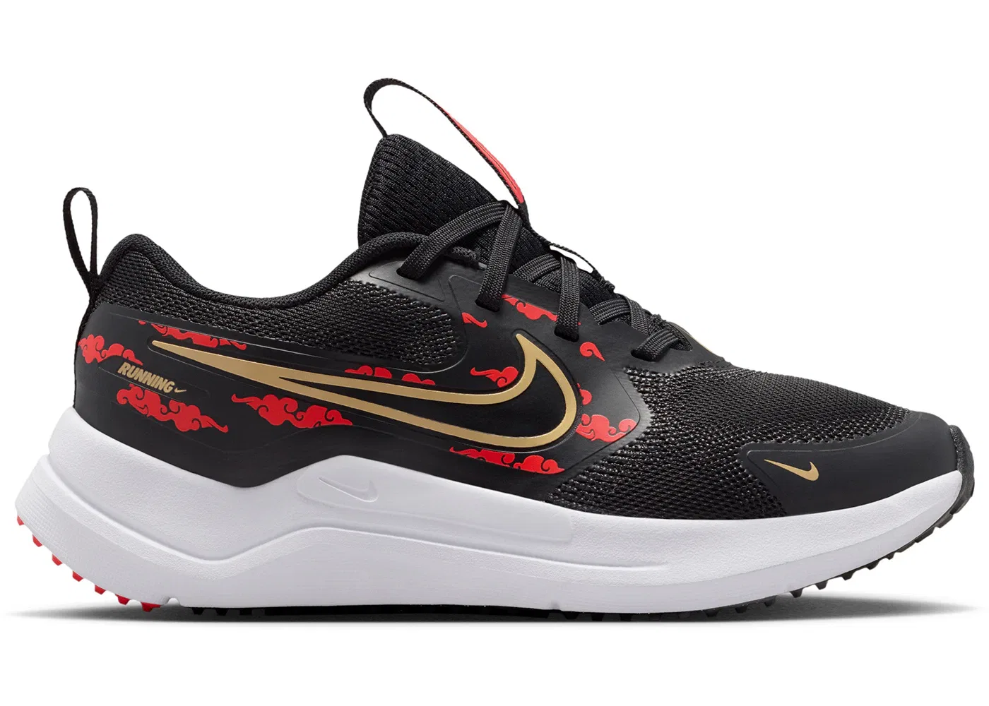 Детские кроссовки для бега с амортизацией Nike Cosmic Runner Nike, Black/University Red/Metallic Gold