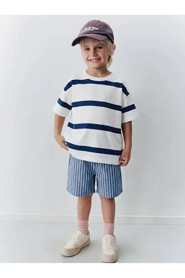 Детские шорты для девочек с полосками Nzm Kids, Blue