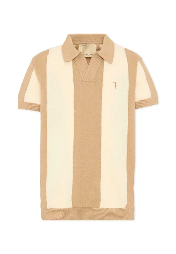 Футболка с V-образным вырезом Polo - Tru Trussardi Junior, бежевый