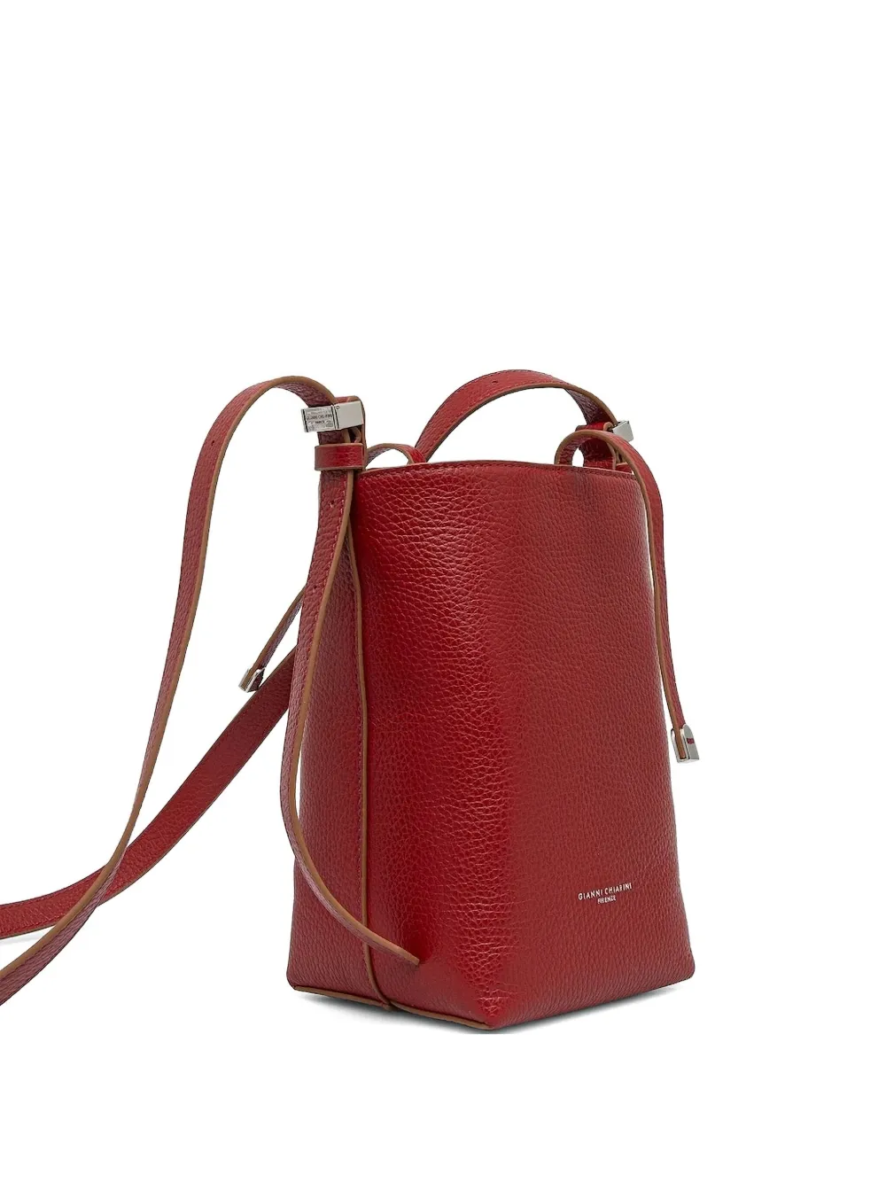 

Сумка-ведро Amelia из кожи с завязкой GIANNI CHIARINI, красный