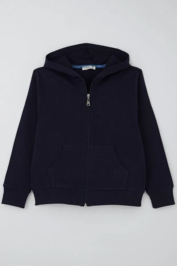 Детский кардиган для мальчиков с капюшоном и молнией Breeze, Navy Blue