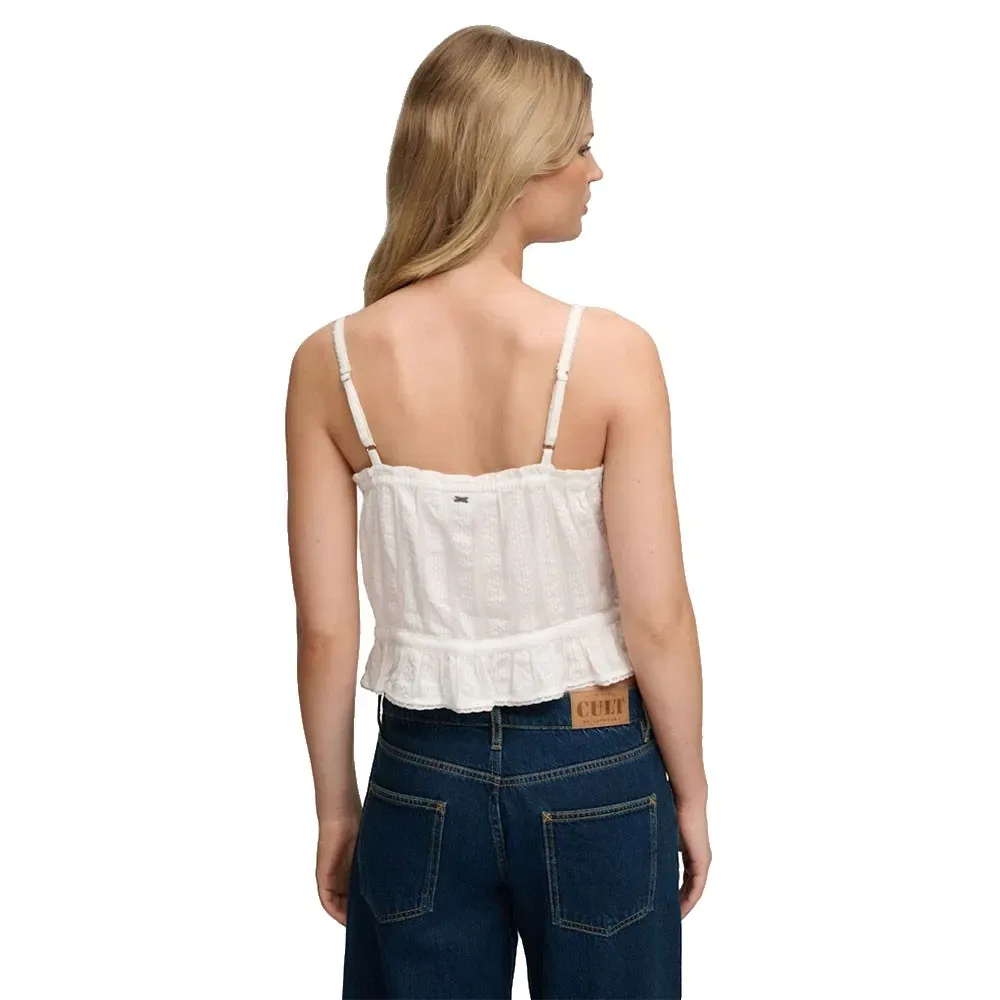 Топ кружевной без рукавов Lace Cami Superdry, белый — фото 2