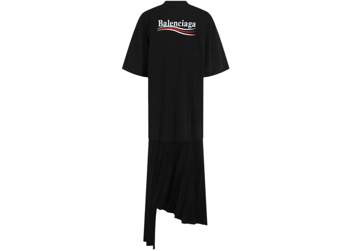 Женское платье-футболка с плиссировкой Political Campaign Balenciaga, черный — фото 2