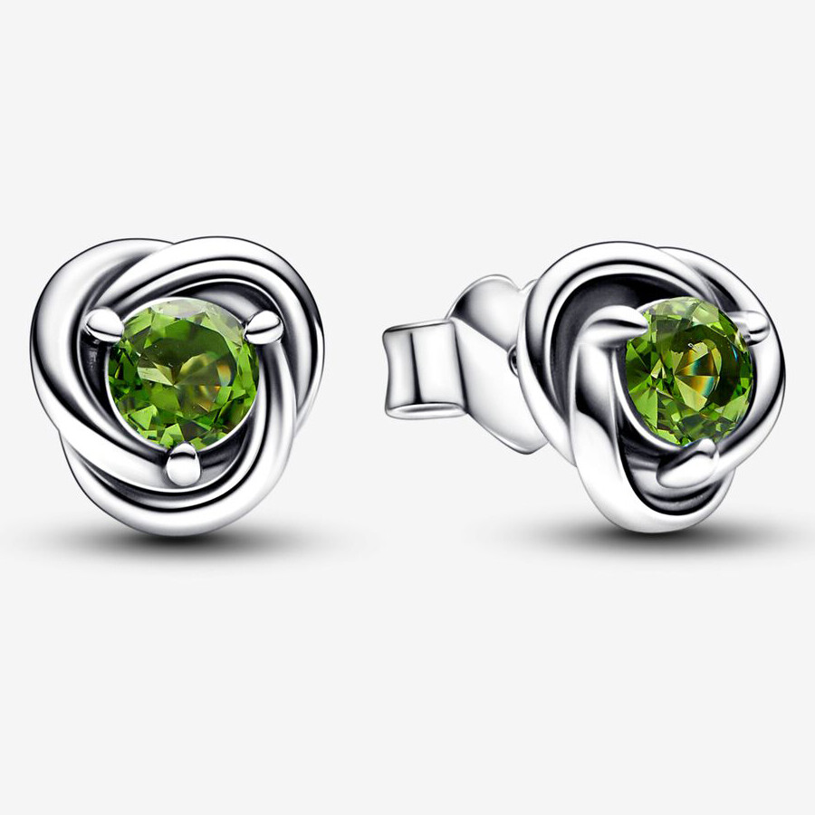 

Серьги Pandora August Birthstone Eternity Circle, светло-зеленый