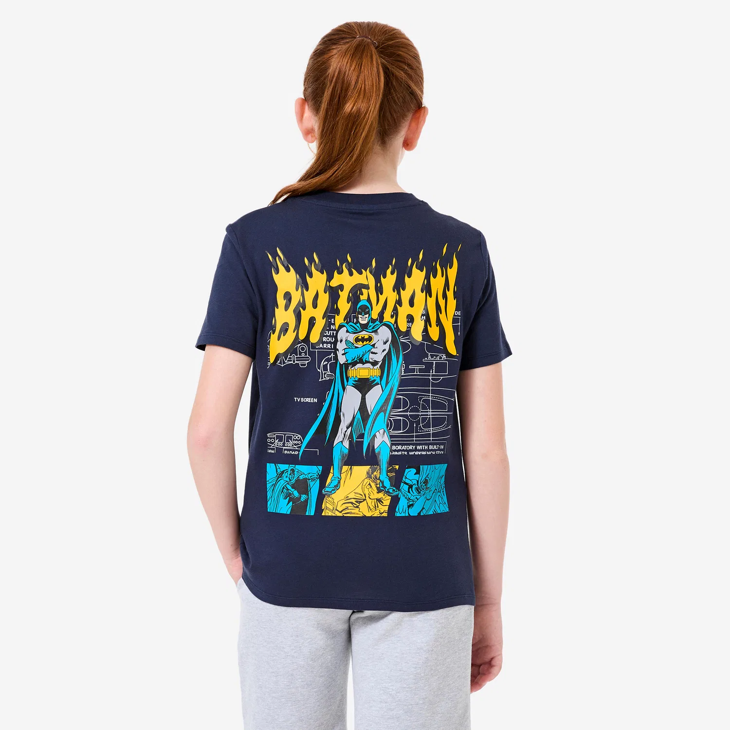 Детская футболка с принтом Batman Decathlon, Stahlblau Currygelb — фото 4