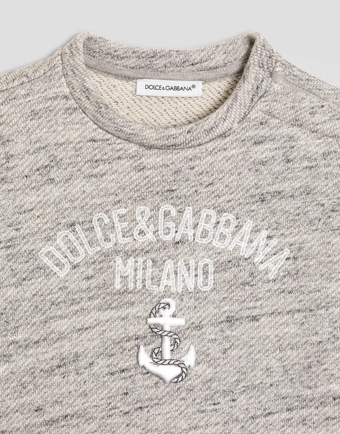Хлопковый свитшот с логотипом Dolce & Gabbana, серый — фото 3