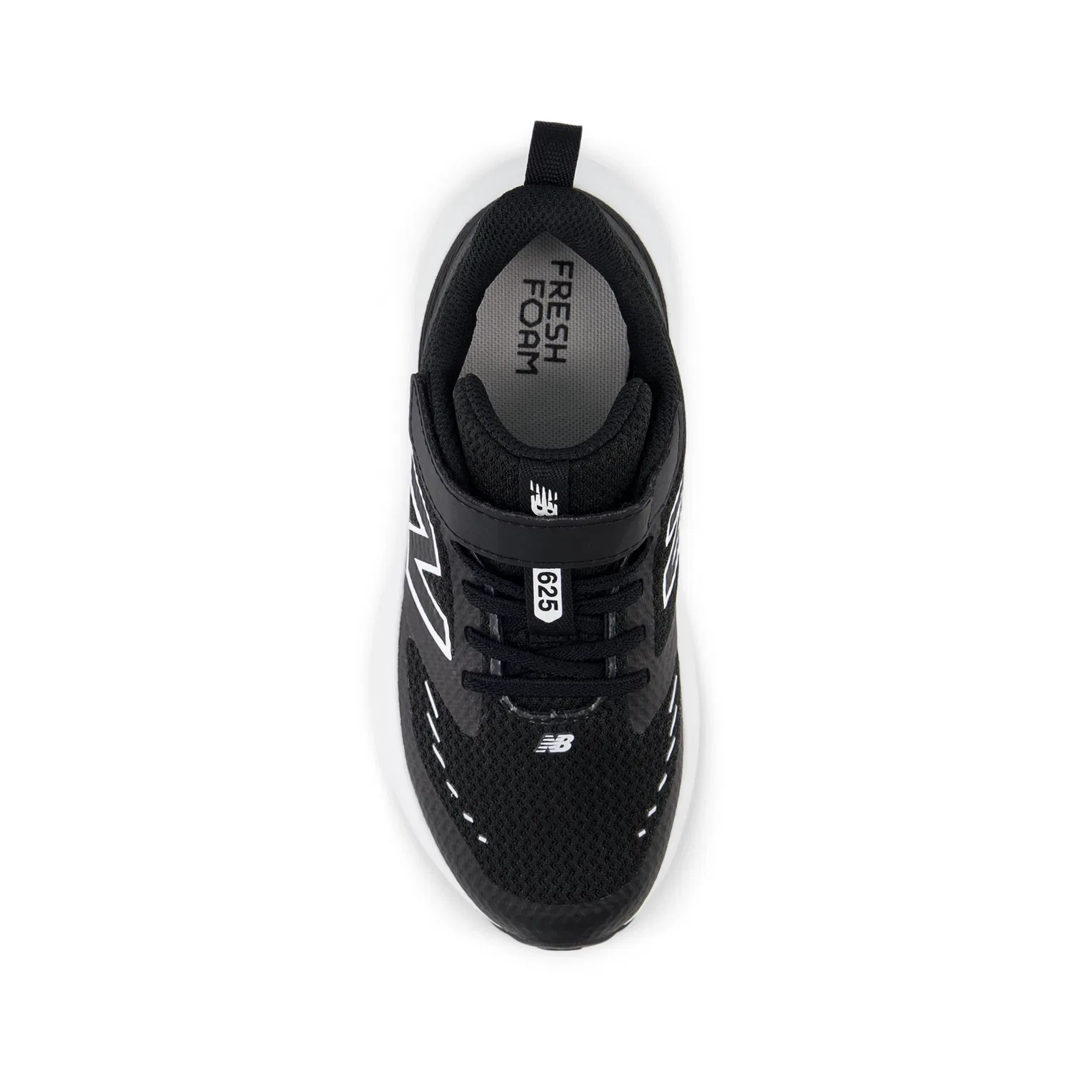 Детские кроссовки с дышащим верхом 625 Hook & Loop New Balance, Black With White — фото 4