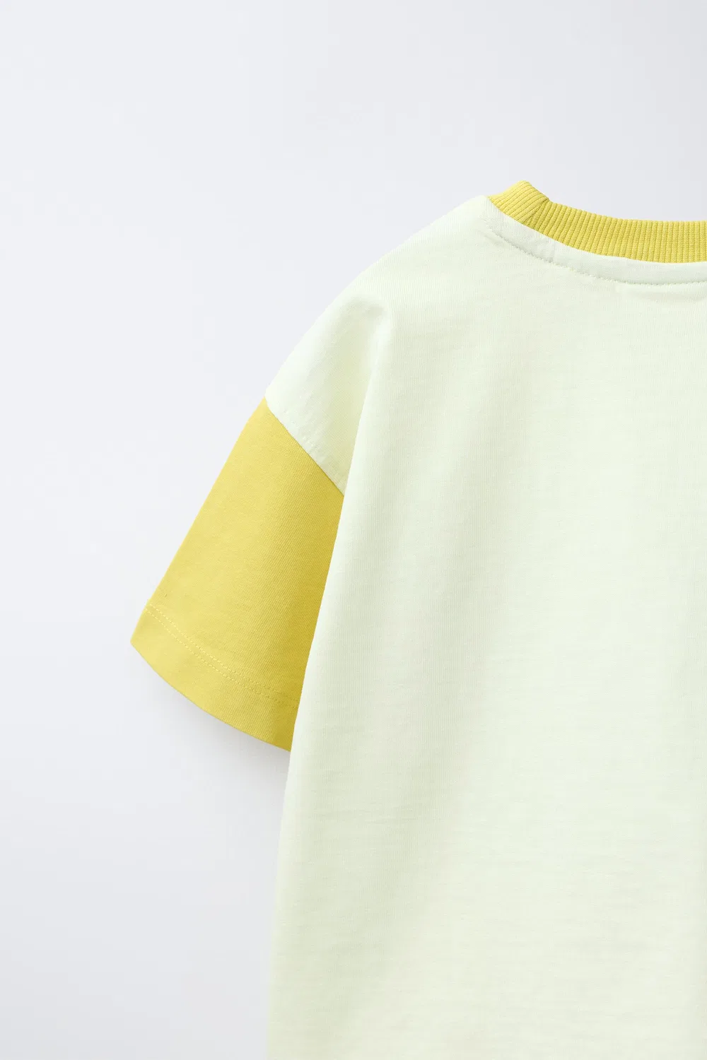 Футболка с цветовыми блоками ZARA, Yellow — фото 4