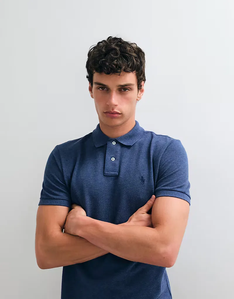 Поло Polo Ralph Lauren с логотипом-иконкой, приталенного кроя, из, темно-синий