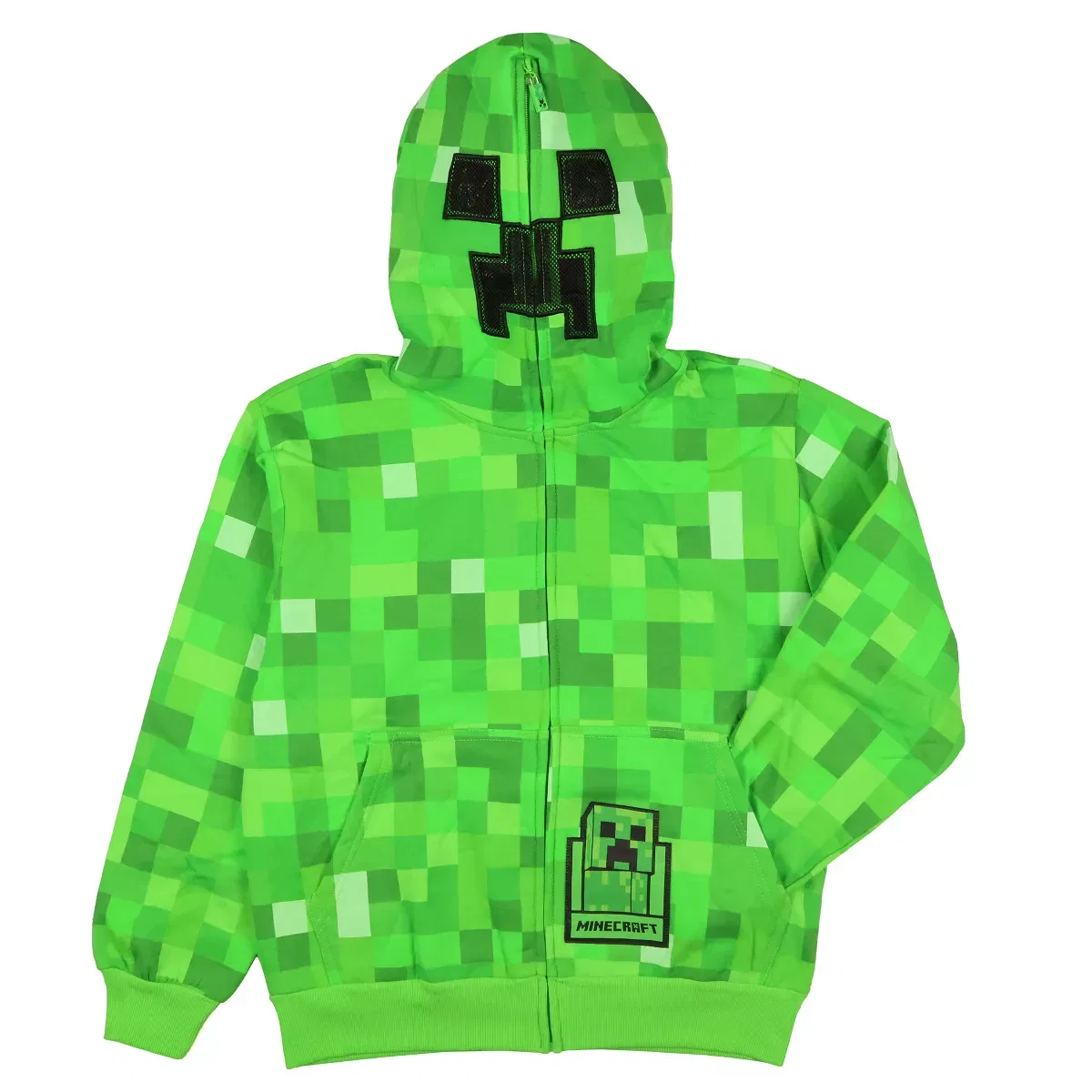 Детская худи с принтом Creeper Face Graphic Print Minecraft, Green — фото 4