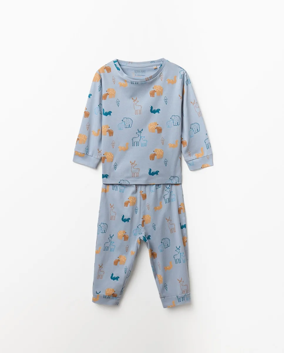 

Пижама с животными Sfera, светло-голубой