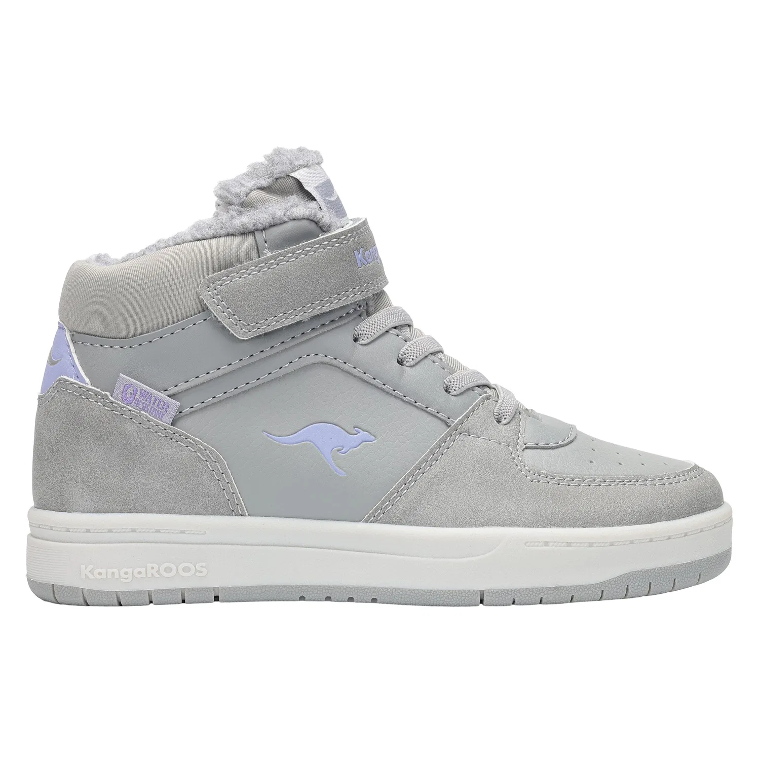 Детские зимние кроссовки с водонепроницаемым верхом KangaROOS, Ultimate Grey/Lavendin — фото 2