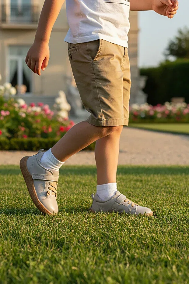 Детские кеды для мальчиков кожаные Arad Kiko Kids, Beige — фото 3