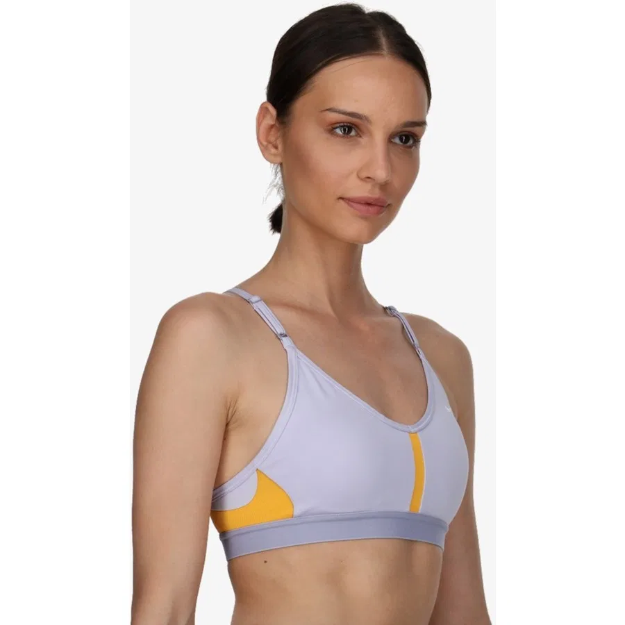 Спортивный бюстгальтер с V-образным вырезом Indy Dri-FIT Nike, Сиренево-желтый — фото 3